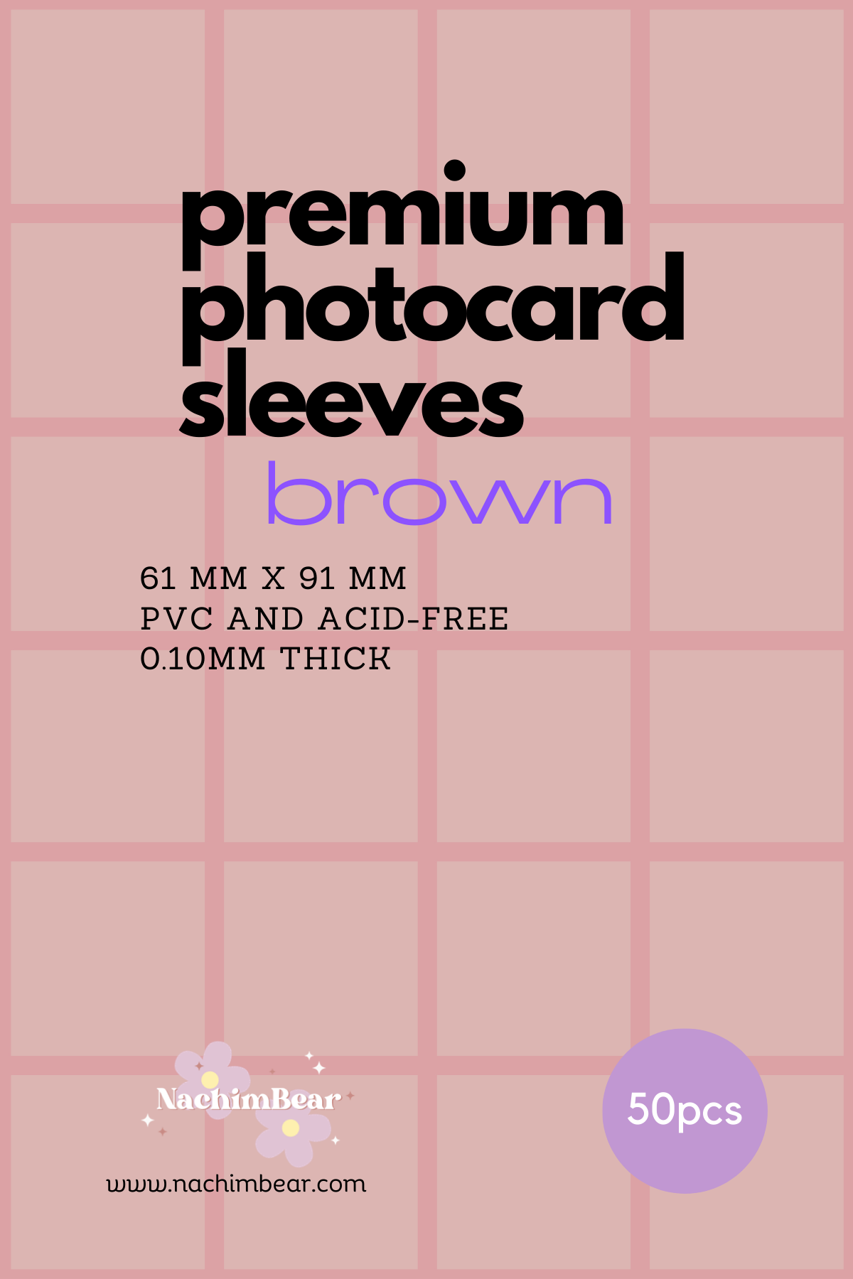 Premium Photocard Sleeves - Brown