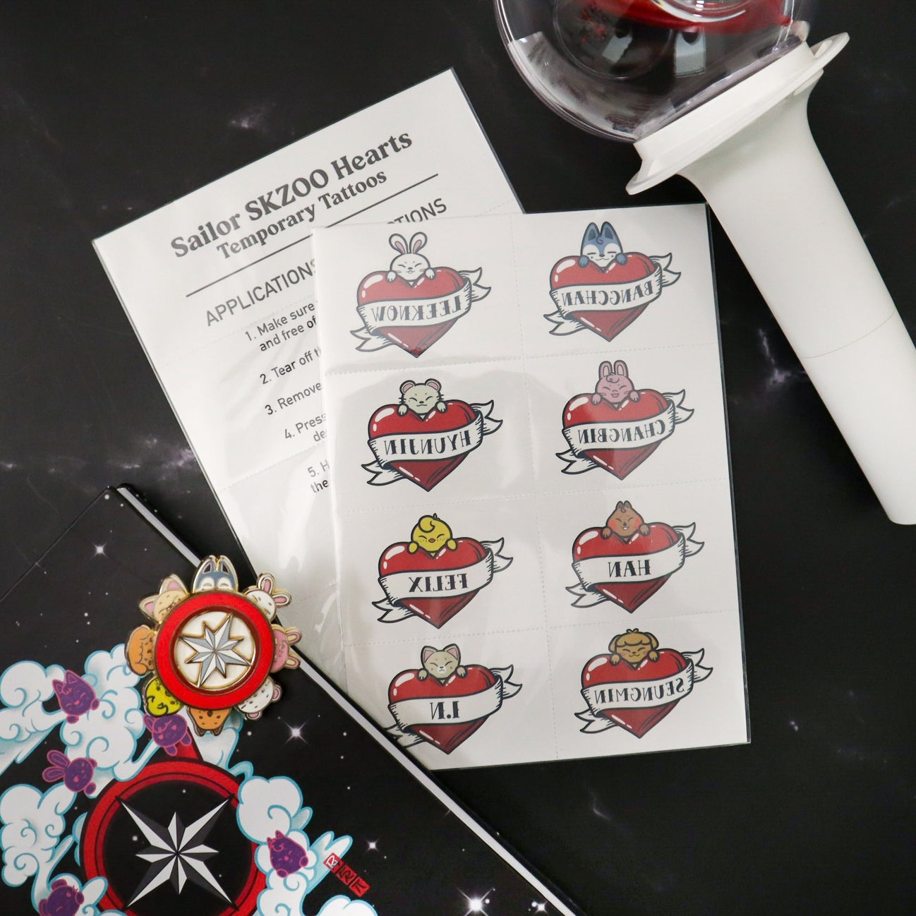 Sailor SKZOO Hearts Temp Tattoos