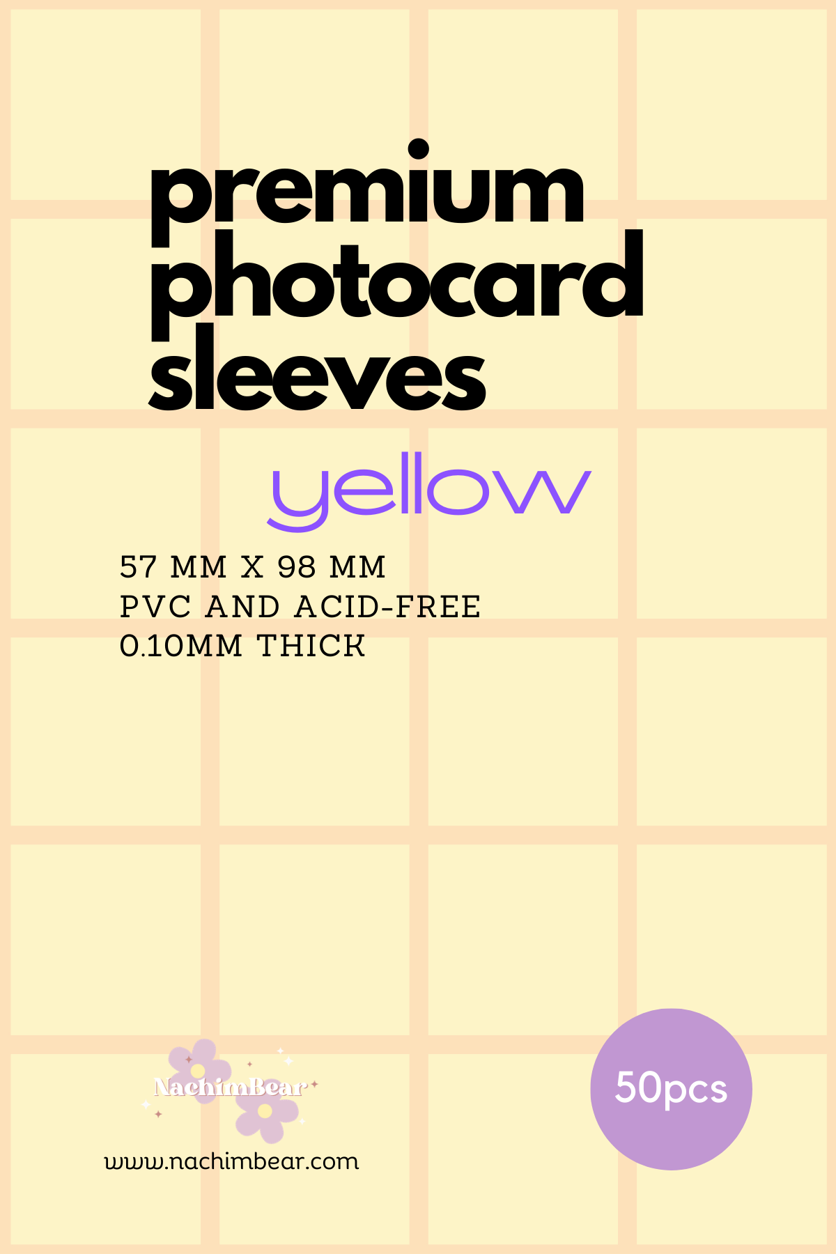Premium Photocard Sleeves - Yellow