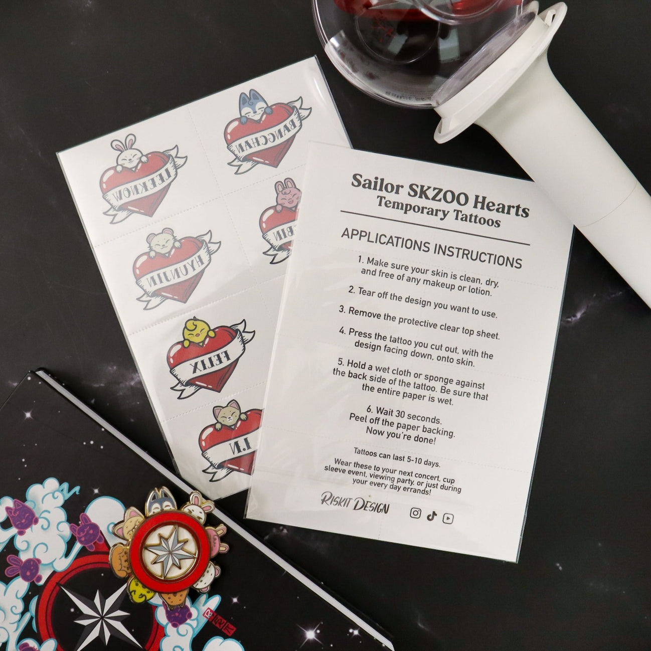 Sailor SKZOO Hearts Temp Tattoos
