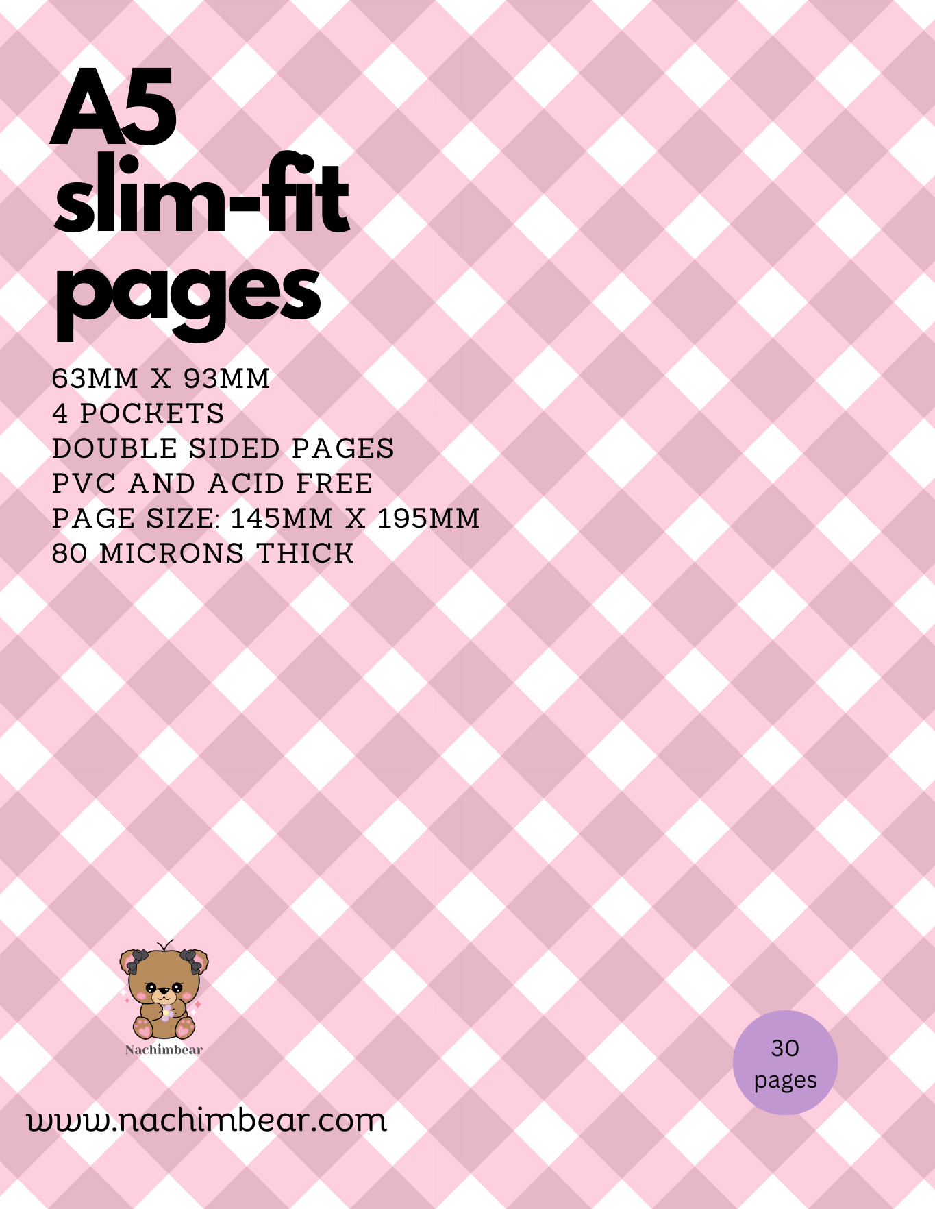A5 Double Sided Slim-Fit Binder Pages