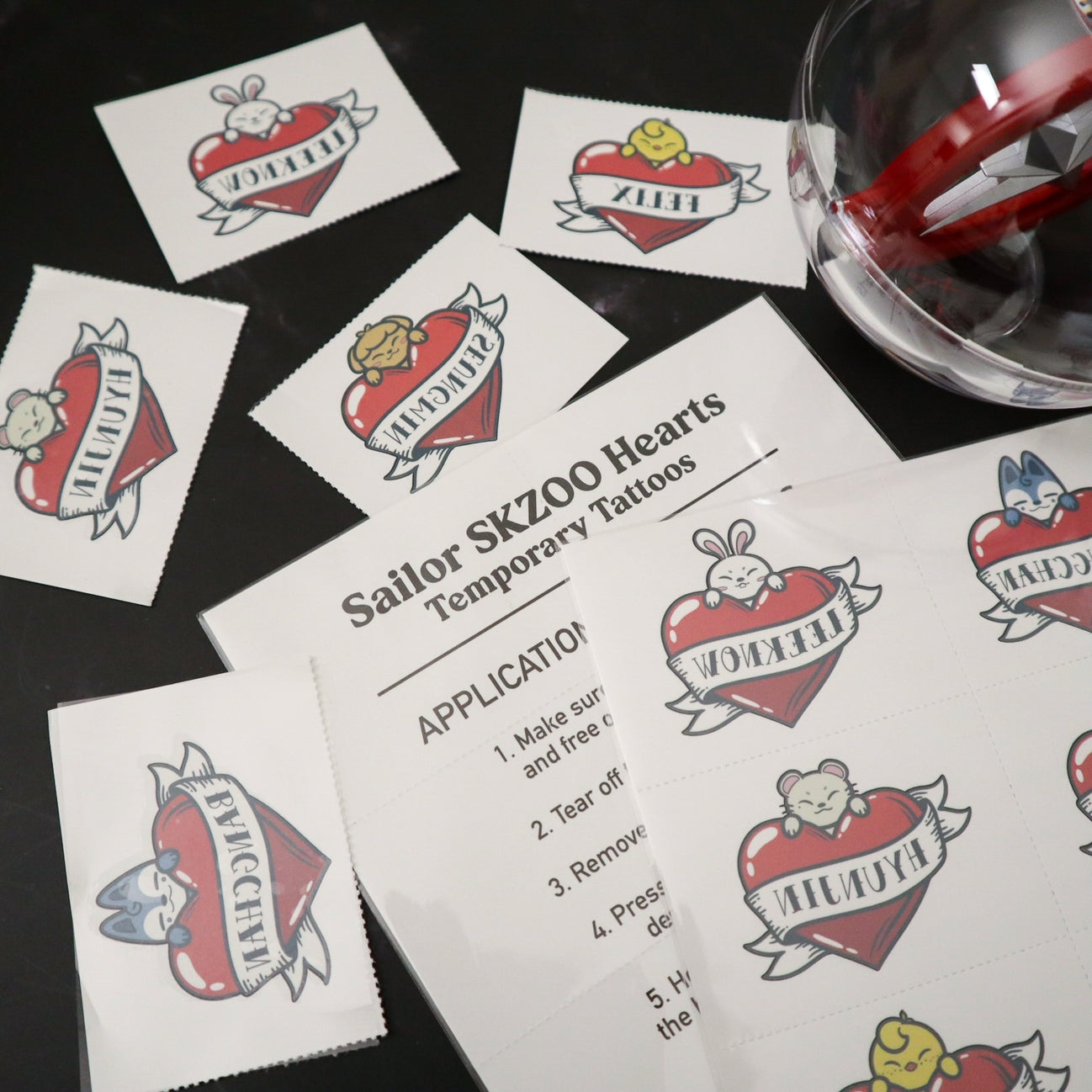 Sailor SKZOO Hearts Temp Tattoos