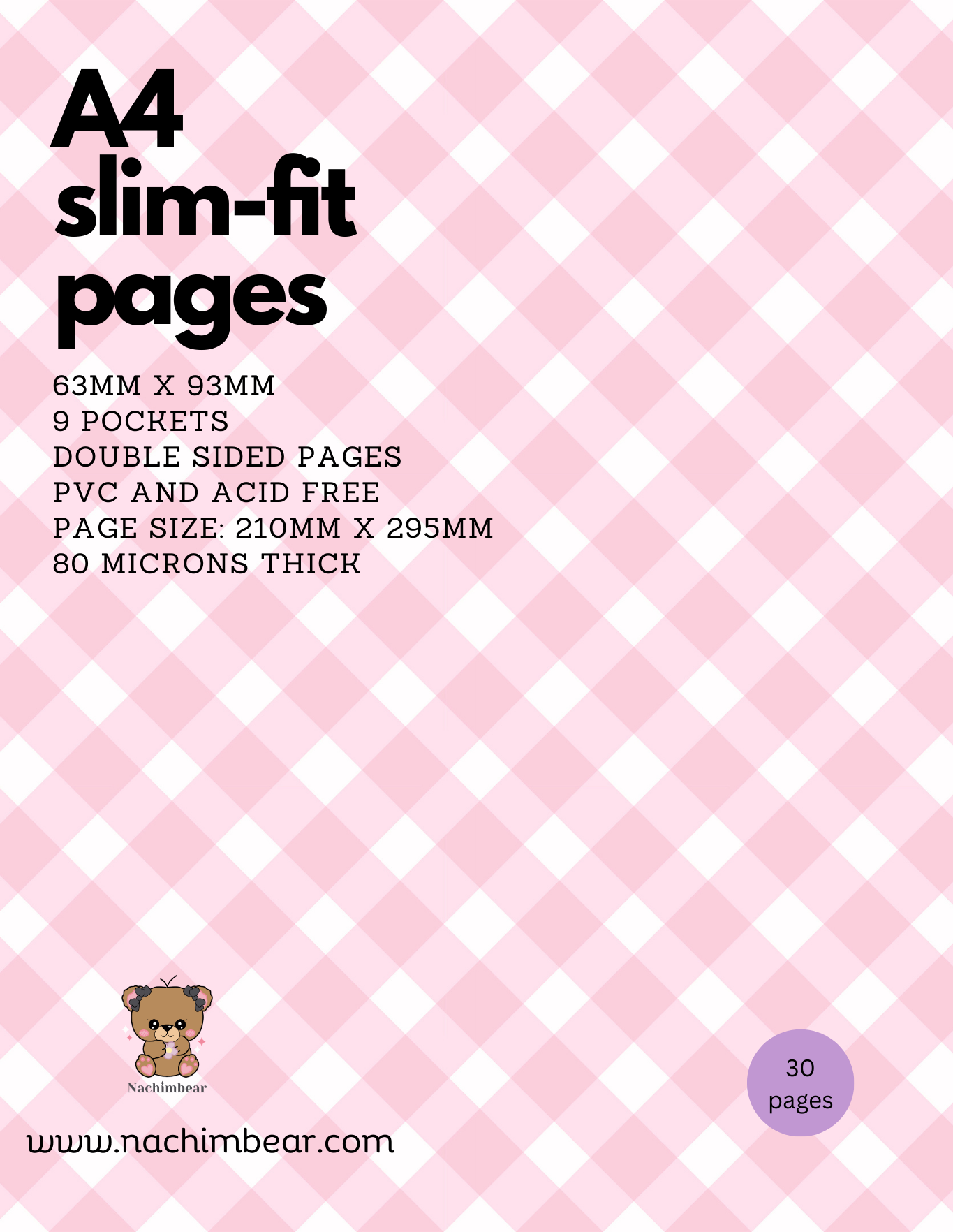 A4 Double Sided Slim-Fit Binder Pages
