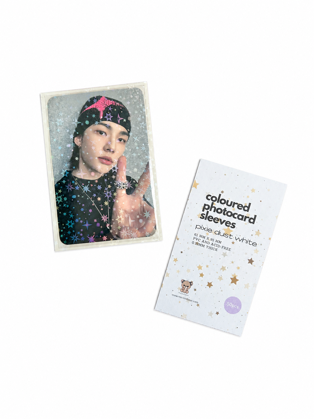 Holographic Photocard Sleeves - Pixie Dust White