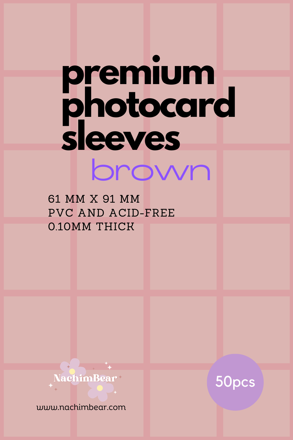 Premium Photocard Sleeves Brown (61mm x 91mm)