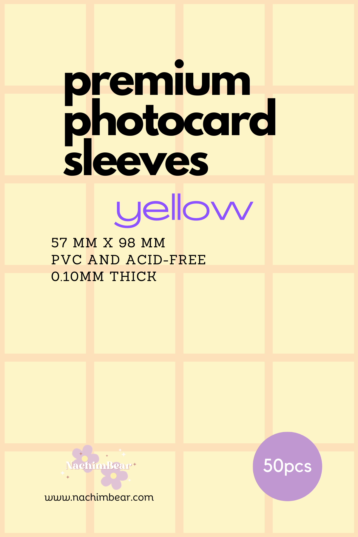 Premium Photocard Sleeves Yellow (57mm x 98mm)