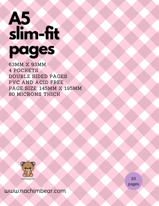 [PRE-ORDER] A5 Double Sided Slim-Fit Binder Pages