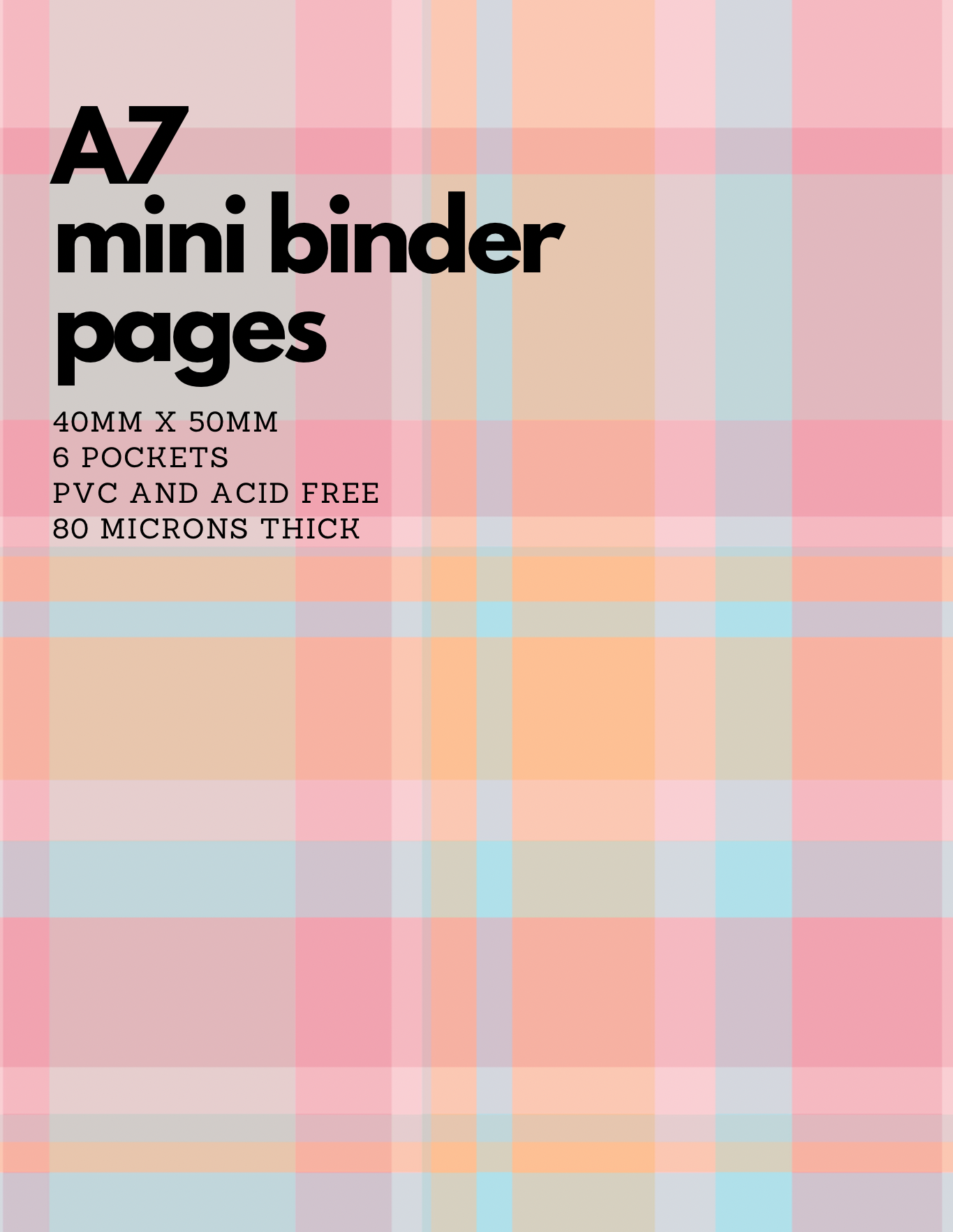 A7 Mini Binder Pages