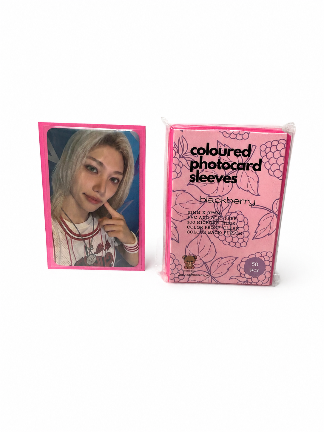 Blackberry Premium Photocard Sleeves – 61 × 91 mm (50 Pack)